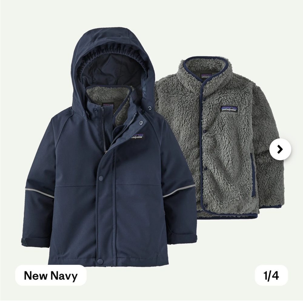 Patagonia Toddler All Seasons 3-in-1 Jacket - Navy and Gray 3T